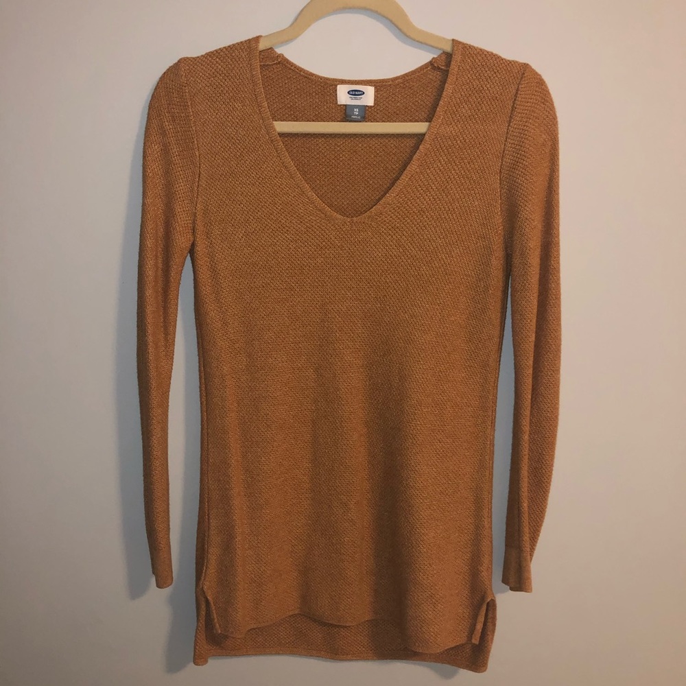 Old Navy Vneck Knit Sweater, Burnt Orange Size: Xs